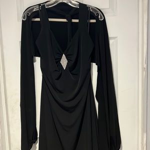 Sexy,halter style, black dress size 16,worn once